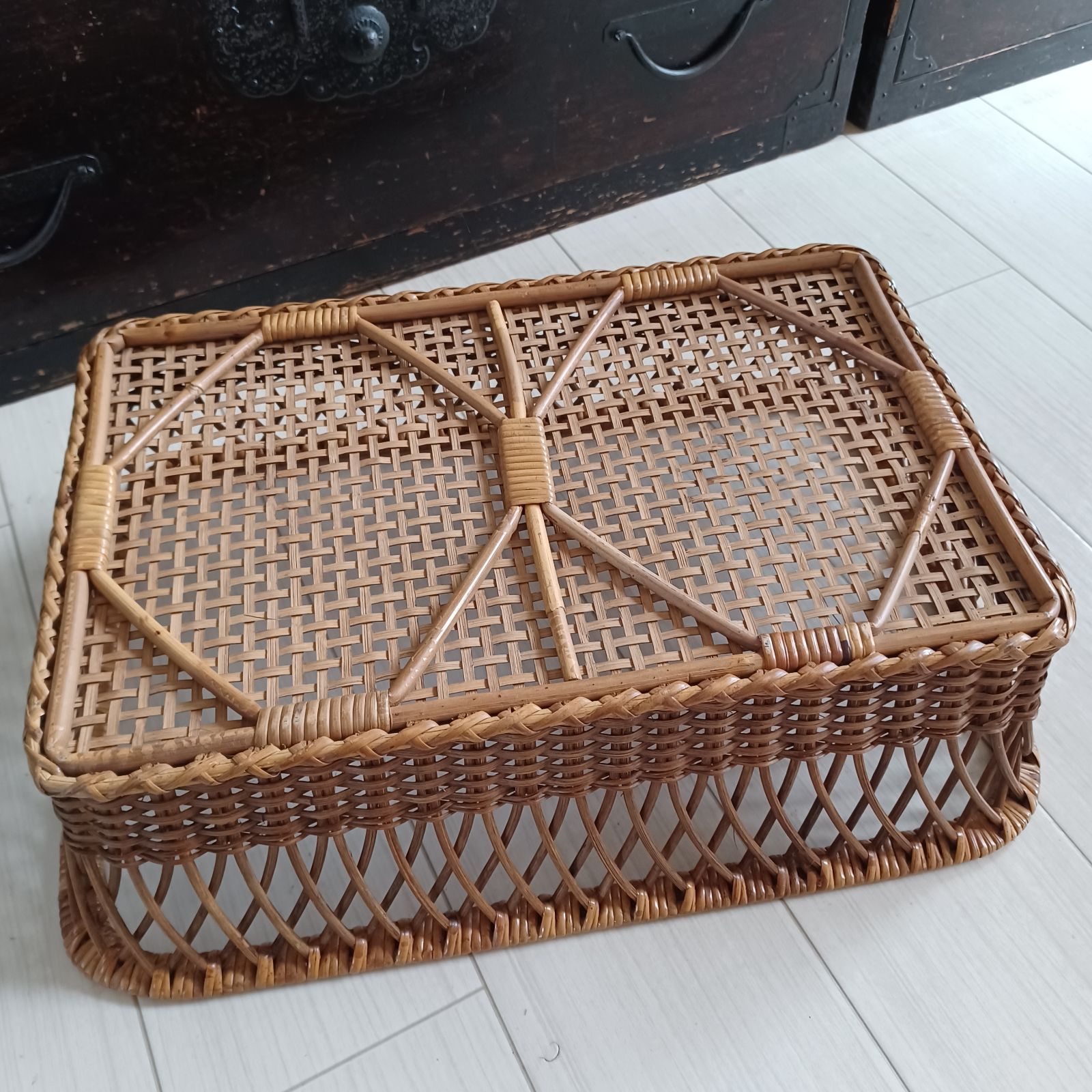 shiturae select ランドリーバスケット カゴ 脱衣カゴ レトロ 古道具