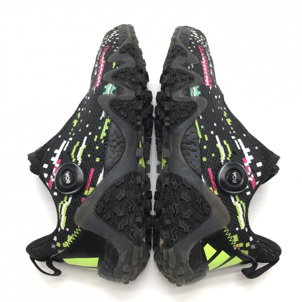 美品】アディダス ゴルフシューズ 黒×ライトグリーン IE2148 コード  