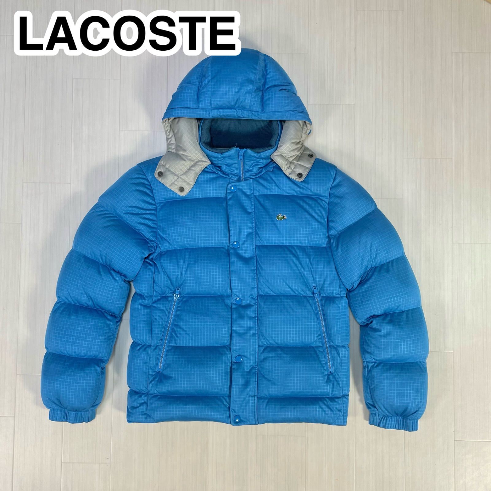 LACOSTE ラコステ ダウンジャケット 48/3 ブルー ワニ 着丈65㎝ 肩幅49 