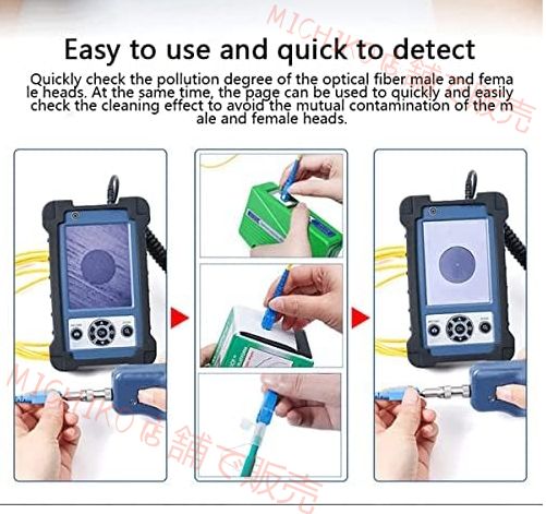 光ファイバー検査プローブ キット ファイバー端面顕微鏡光ファイバー クリーニング ツール キット 倍率 400X ファイバー コネクタ検出器 SC FC ST LC SC メス LC メス HRDEVELOPMENT_JP