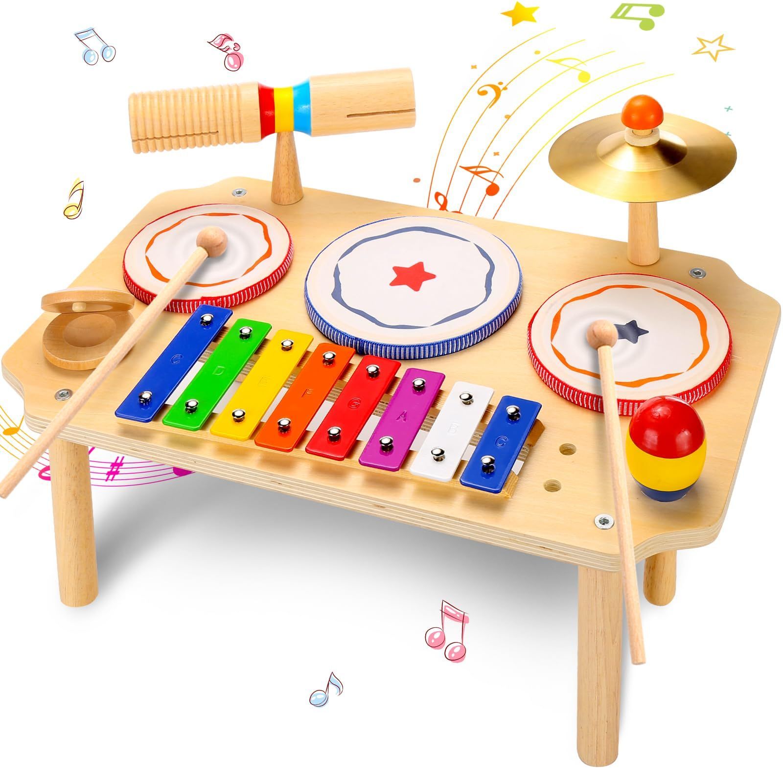 新着商品】幼児用ベビー楽器おもちゃ 9で1 音楽楽器玩具キッズドラム