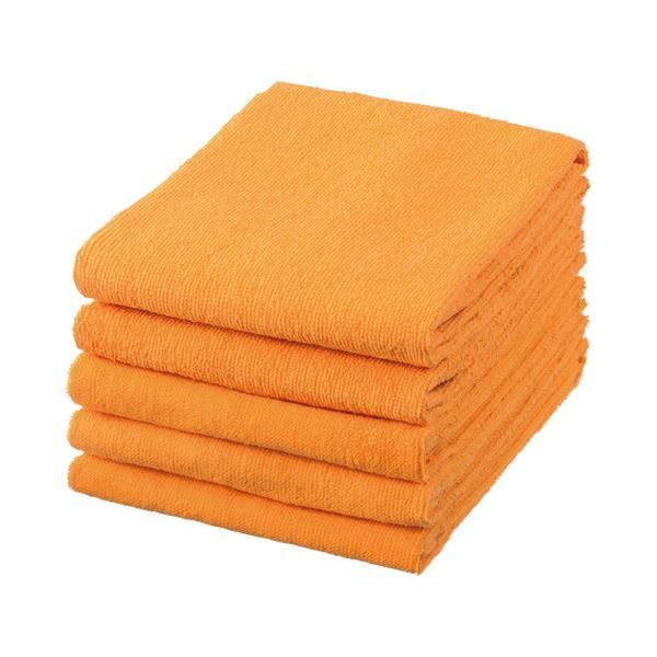 まとめ 三和 業務用スレン染めフェイスタオルゴールド VN240GO-TN 1パック 5枚 ×10セット