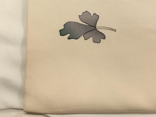 平和屋着物◎塩瀬 九寸名古屋帯 作家物 手描き 草花文 正絹 逸品  