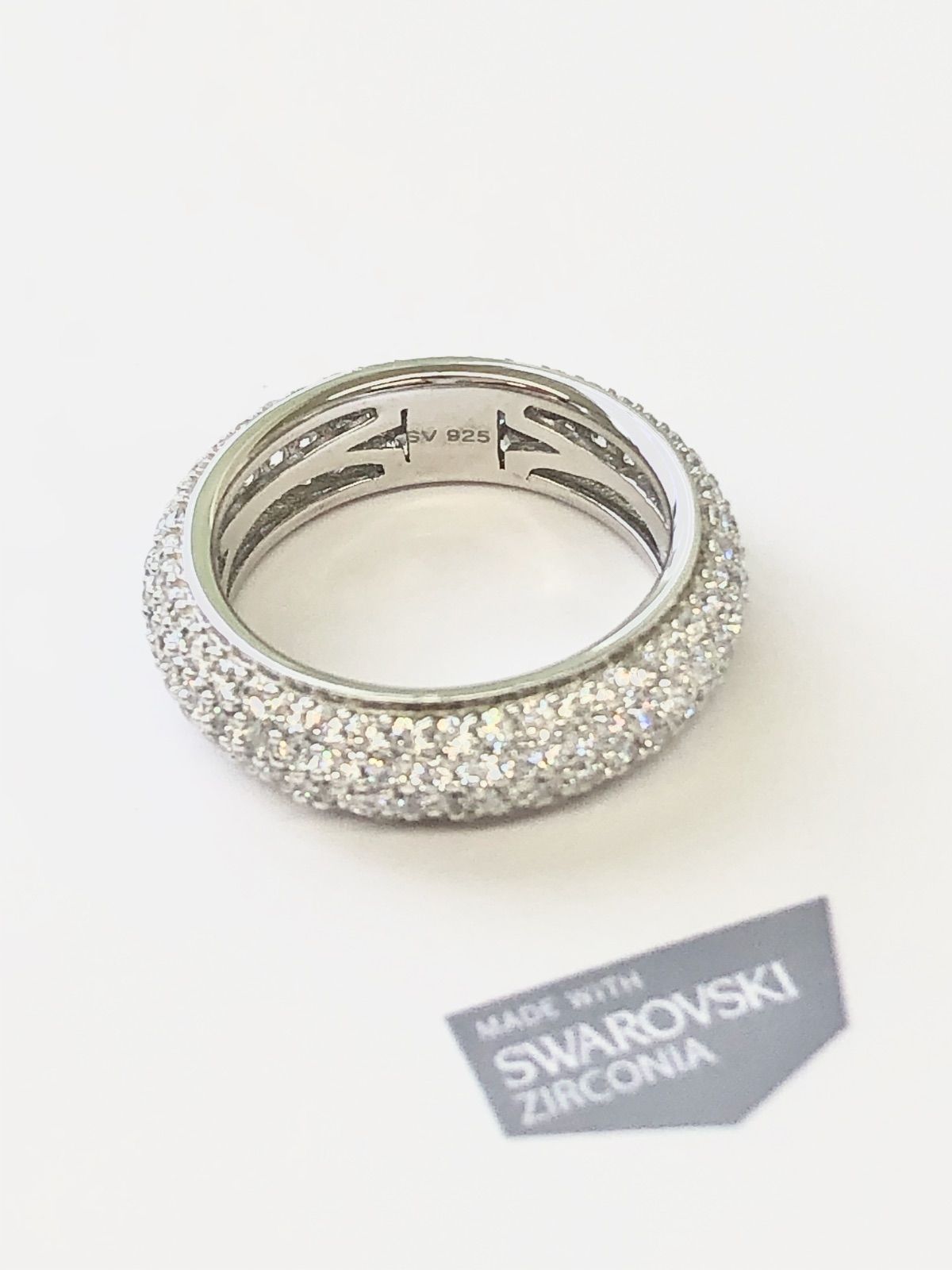 シルバー スワロフスキーCZ エタニティパヴェリング ＊ 大きなリング リングサイズ１７号 SWAROVSKI ZIRCONIA SIROKUMA-CORPORATION_COM