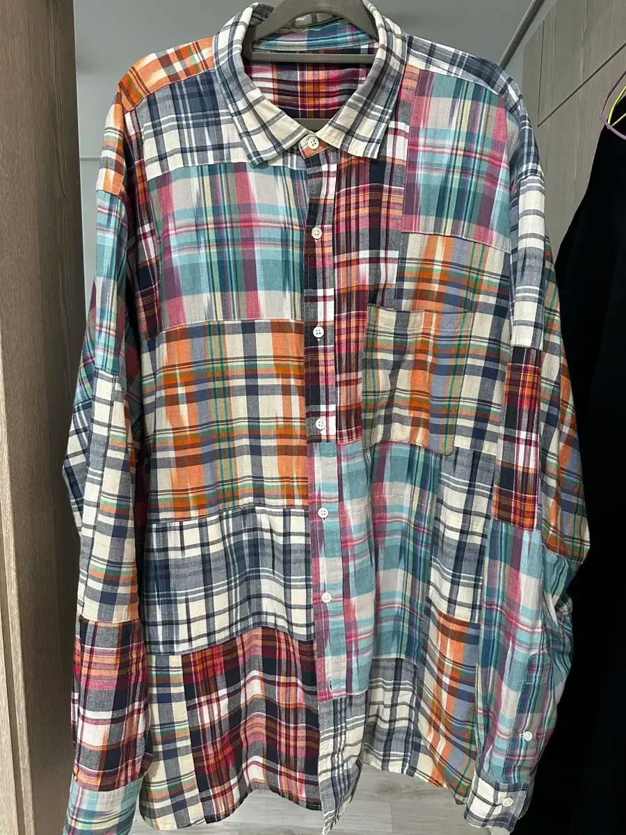 BEAMS ビームス SSZ マドラスチェック パッチワーク シャツ XL