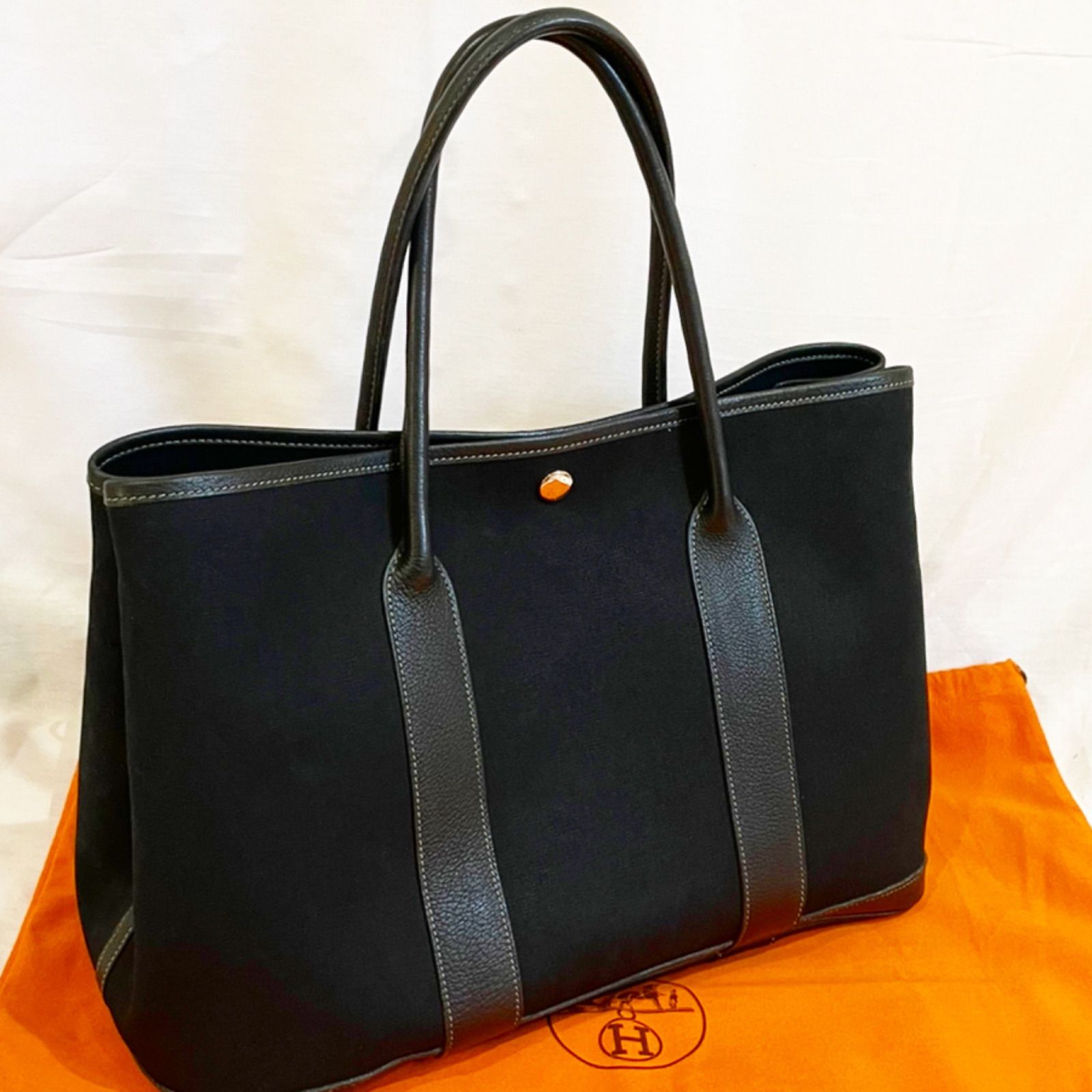 ♦️1点限り♦️エルメス ガーデンパーティPM トワルオフィシエ 黒  