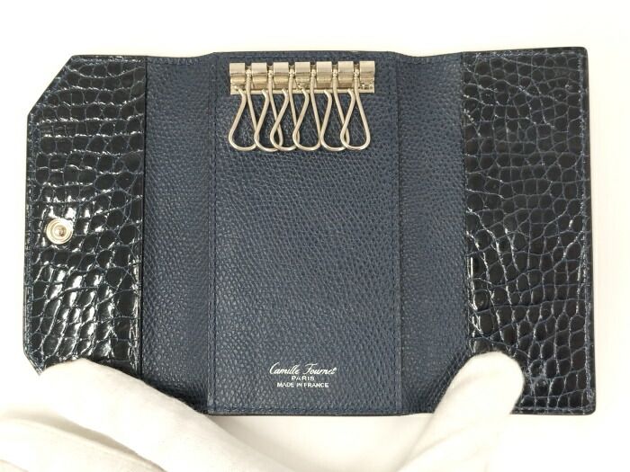 CAMILLE FOURNET 6連キーケース レザー ネイビー