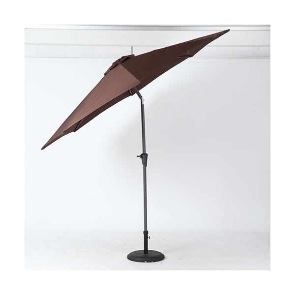 アルミパラソル 270cm ブラウン クランク式 日除け 簡単開閉 ガーデニング ベランダ テラス アウトドア キャンプ 代引不可