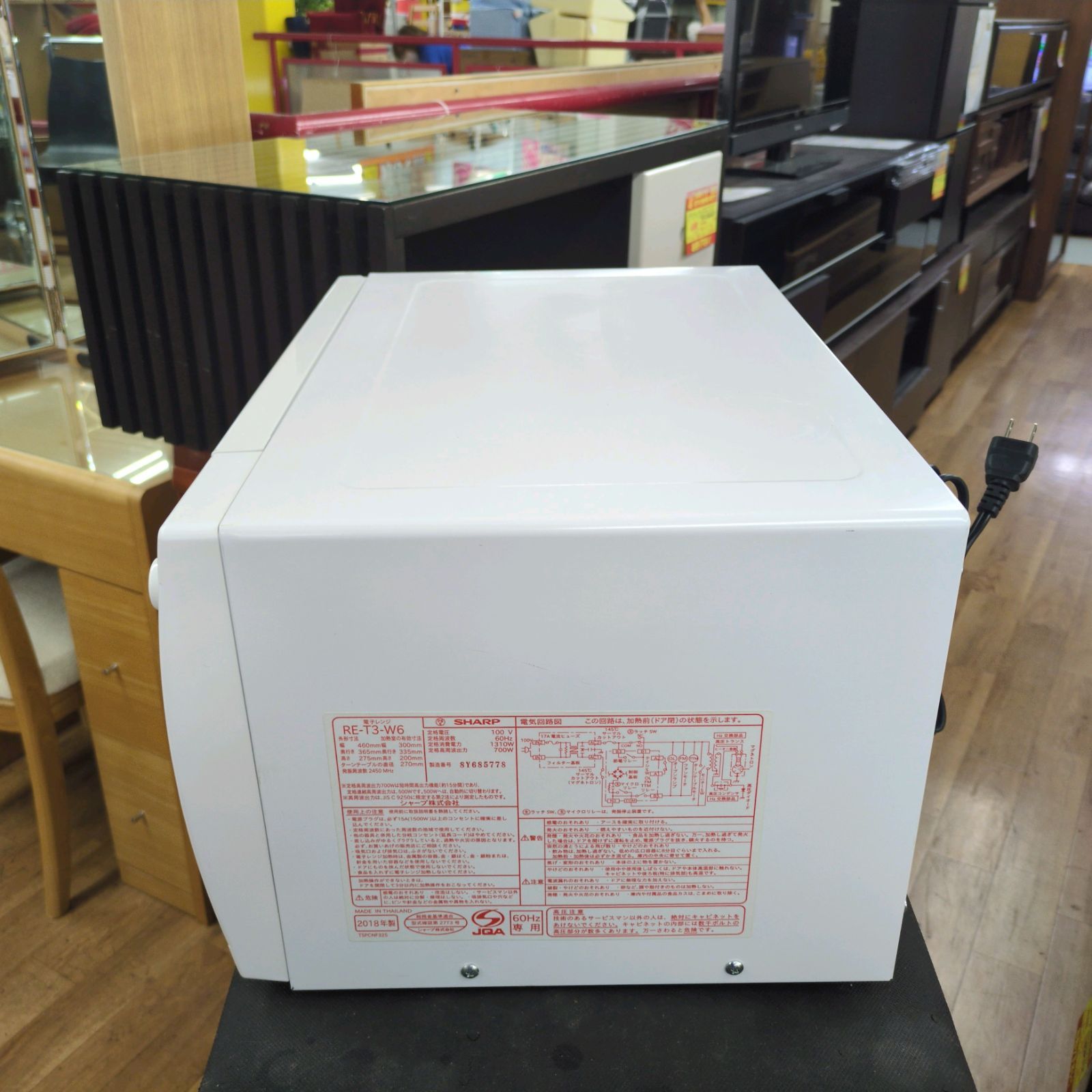 J560 ☆60Hz専用☆SHARP☆電子レンジ☆RE-T3-W6☆2018年製 - メルカリ