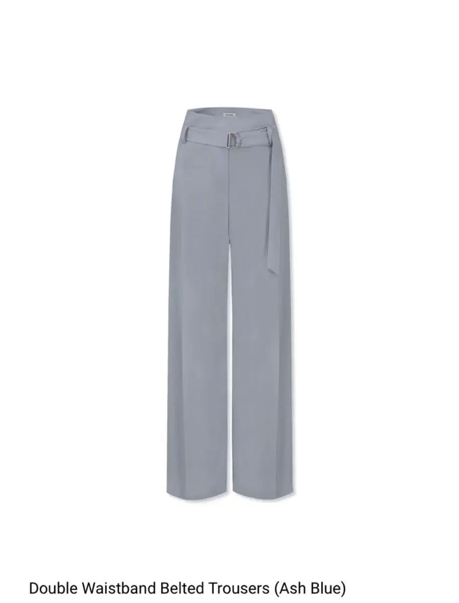 アビエ ムア ダブルウェスト ベルト付き スラックス アッシュブルー