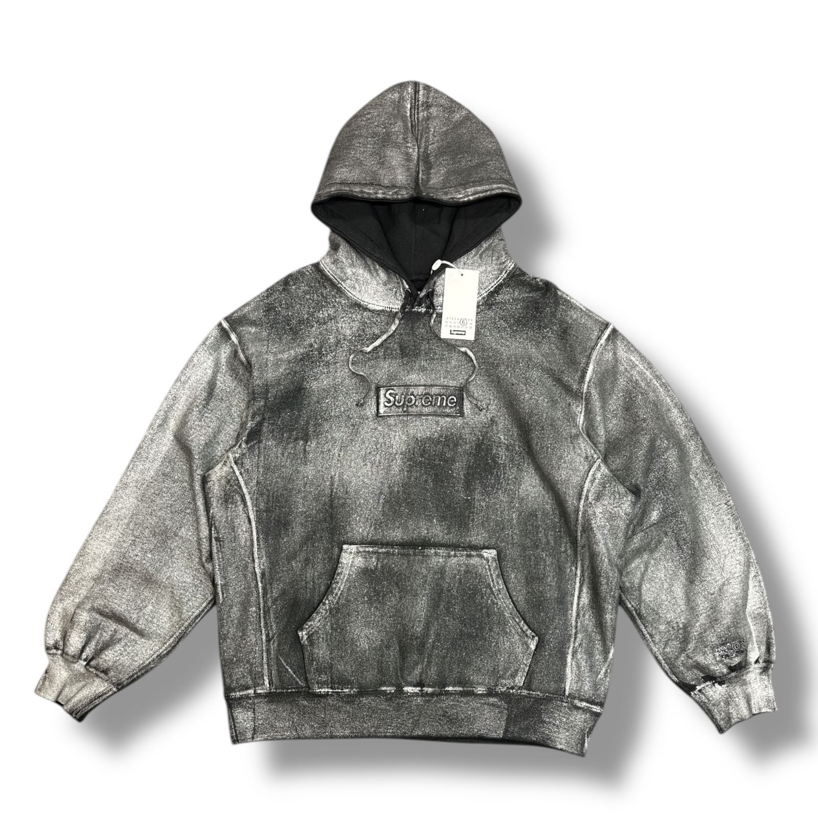 未使用品 Supreme × MM6 24SS Foil Box Logo Hooded Sweatshirt ホイル