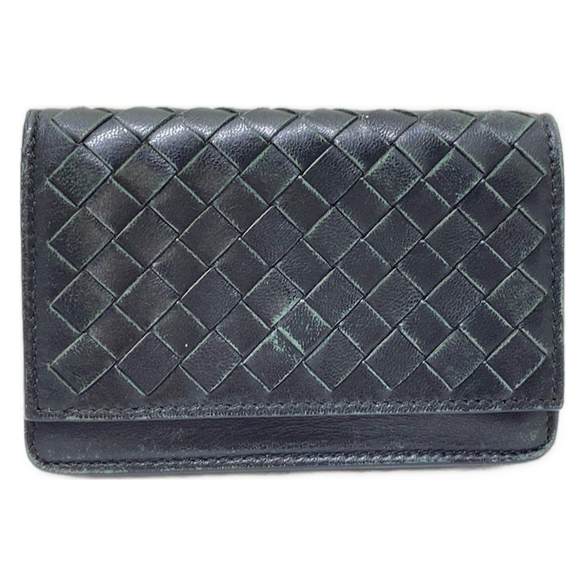 BOTTEGA VENETA ボッテガヴェネタ 名刺入れ イントレチャート 133945 黒 レザー