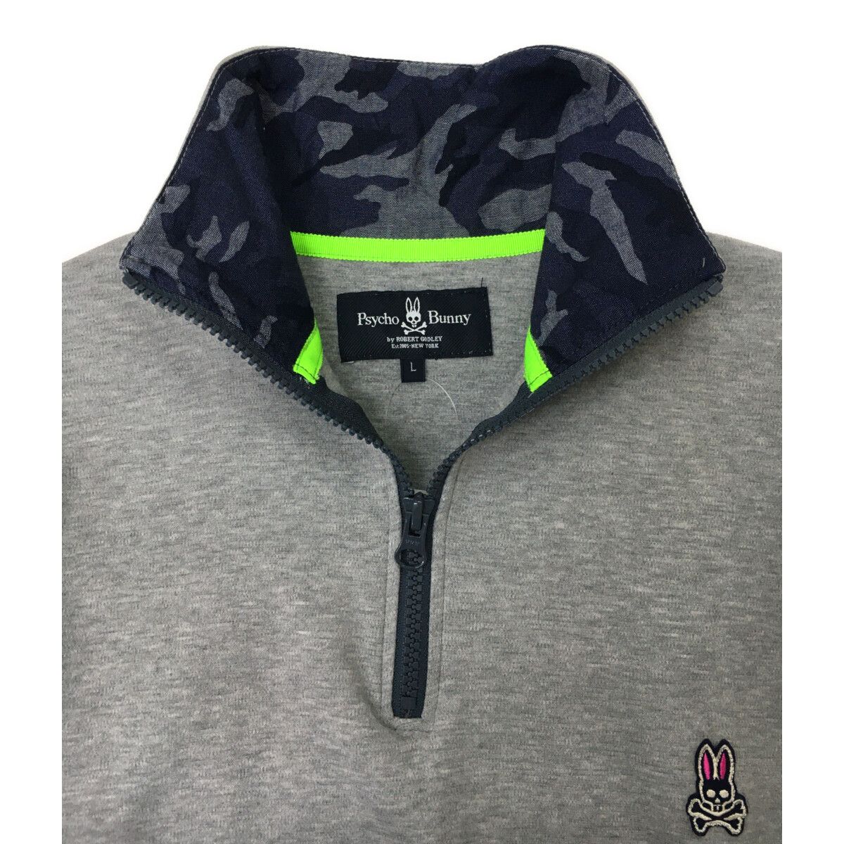 Psycho Bunny - coco 中古 サイコバニー Psycho Bunny メンズ スウェット L グレー ハーフジップ 中古 メンズ サイコバニー Psycho Bunny スウェット L グレー