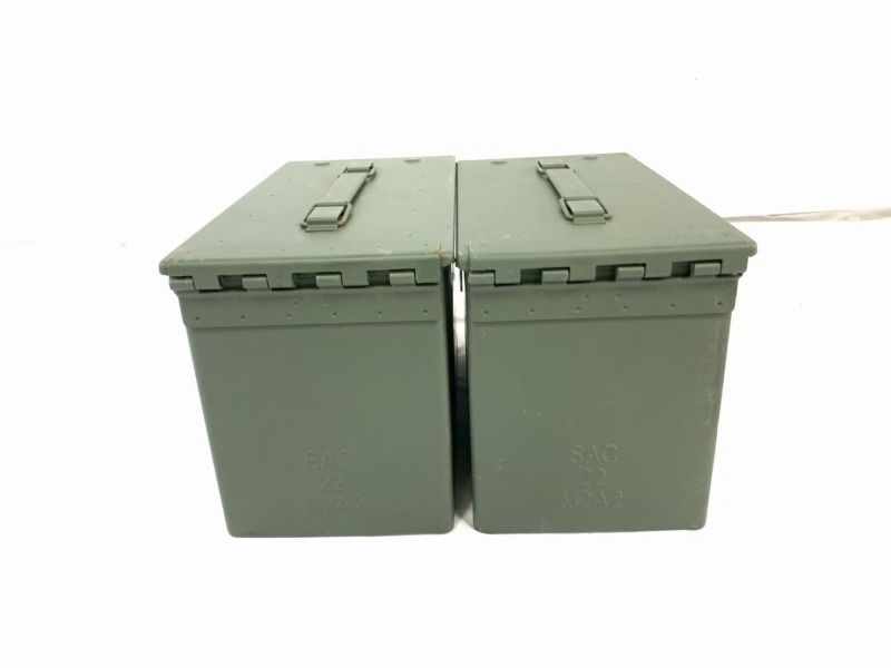 米軍放出品　アンモボックスPA19 アンモ缶 弾薬箱 ミリタリー 2個セット ☆【米軍放出品】ミリタリー アンモボックス アンモ缶 アーモ缶