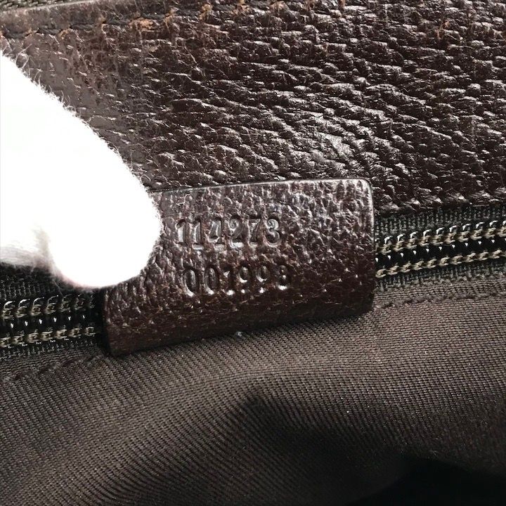 美品 GUCCI グッチ GGキャンバス ショルダー バッグ 斜め掛け レザー