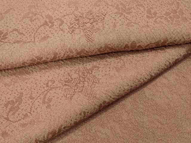 平和屋着物●上質な色無地 花唐草地紋 珊瑚色 正絹 CAAY5129ut