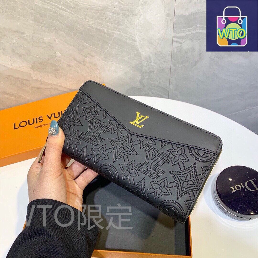 Louis Vuitton 今日 黒色 19x10cm 牛皮圧花ポーチ 在庫の な価格です -WT0輸入