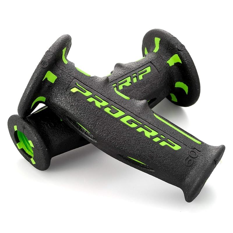 デイトナ(Daytona) PROGRIP(プログリップ) バイク用 グリップ ハンドル径φ22.2用 120mm 耐振ゲル エンド貫通 601タイプ グリーン 1