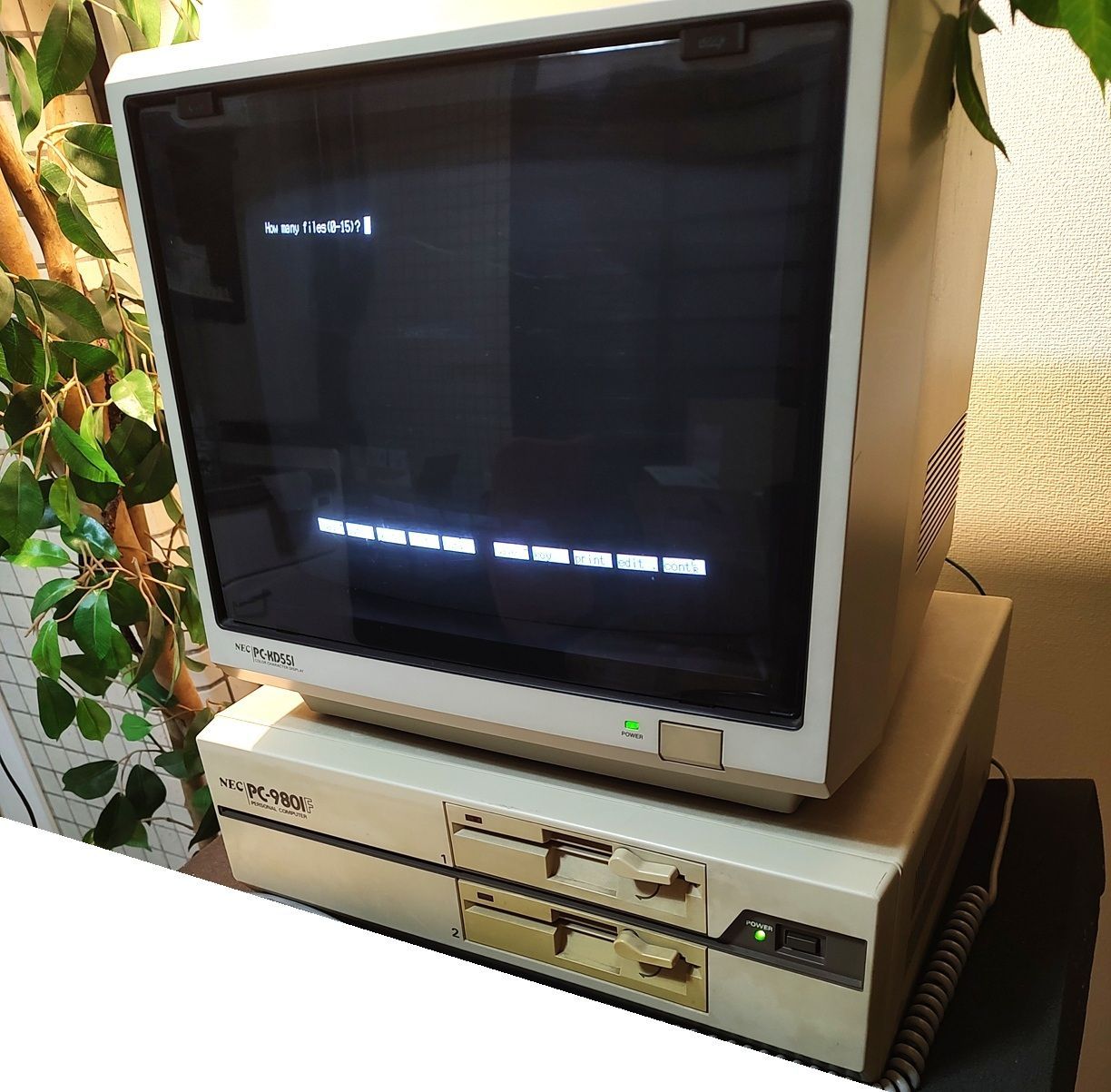 55h1☆稼働品♪NEC PC-9801F カラーキャラクタディスプレイPC-KD551