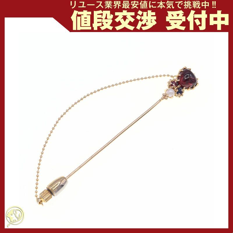 マルチストーン ピンブローチ K18YG 中古 アクセサリー ジュエリー