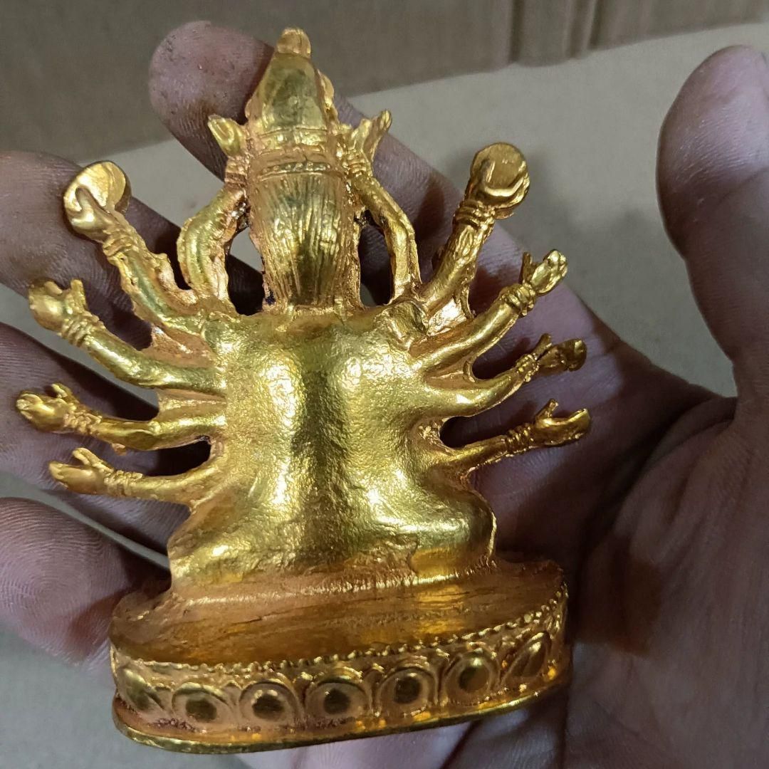 仏教美術 白銅 小型 細密細工 千手観音像 仏像 H4.5㎝ 仏教美術 白銅 小型 細密細工 千手観音像 仏像 H4.5㎝