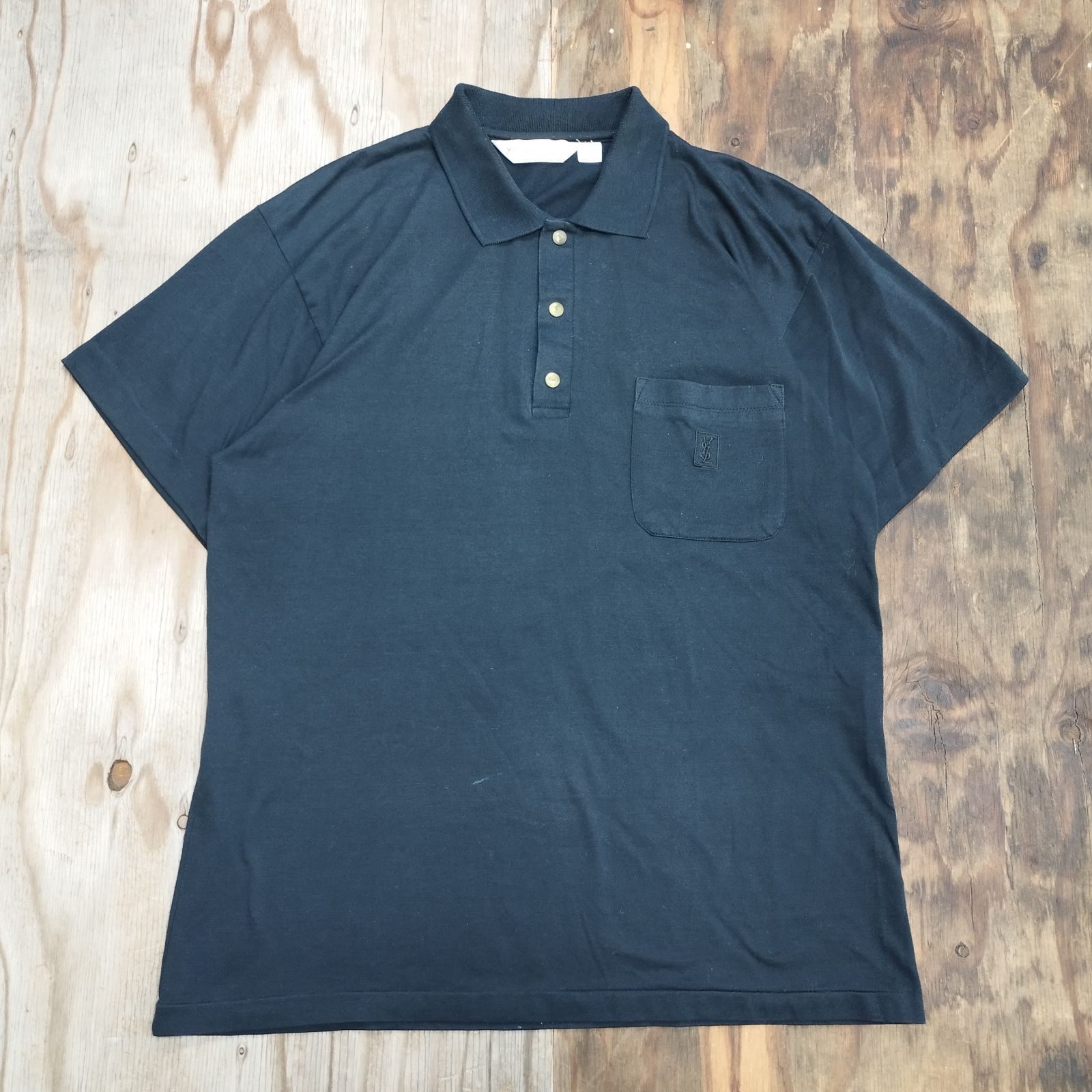 90s ビンテージ イヴサンローラン ポロシャツ YSL 90's Yves Saint Laurent S/S Polo Shirt L / イヴ・サン
