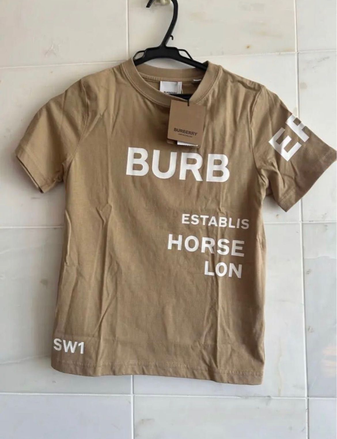 BURBERRY/10y 137-140cm Tシャツ 半袖 ベージュ ロゴ半袖 - se