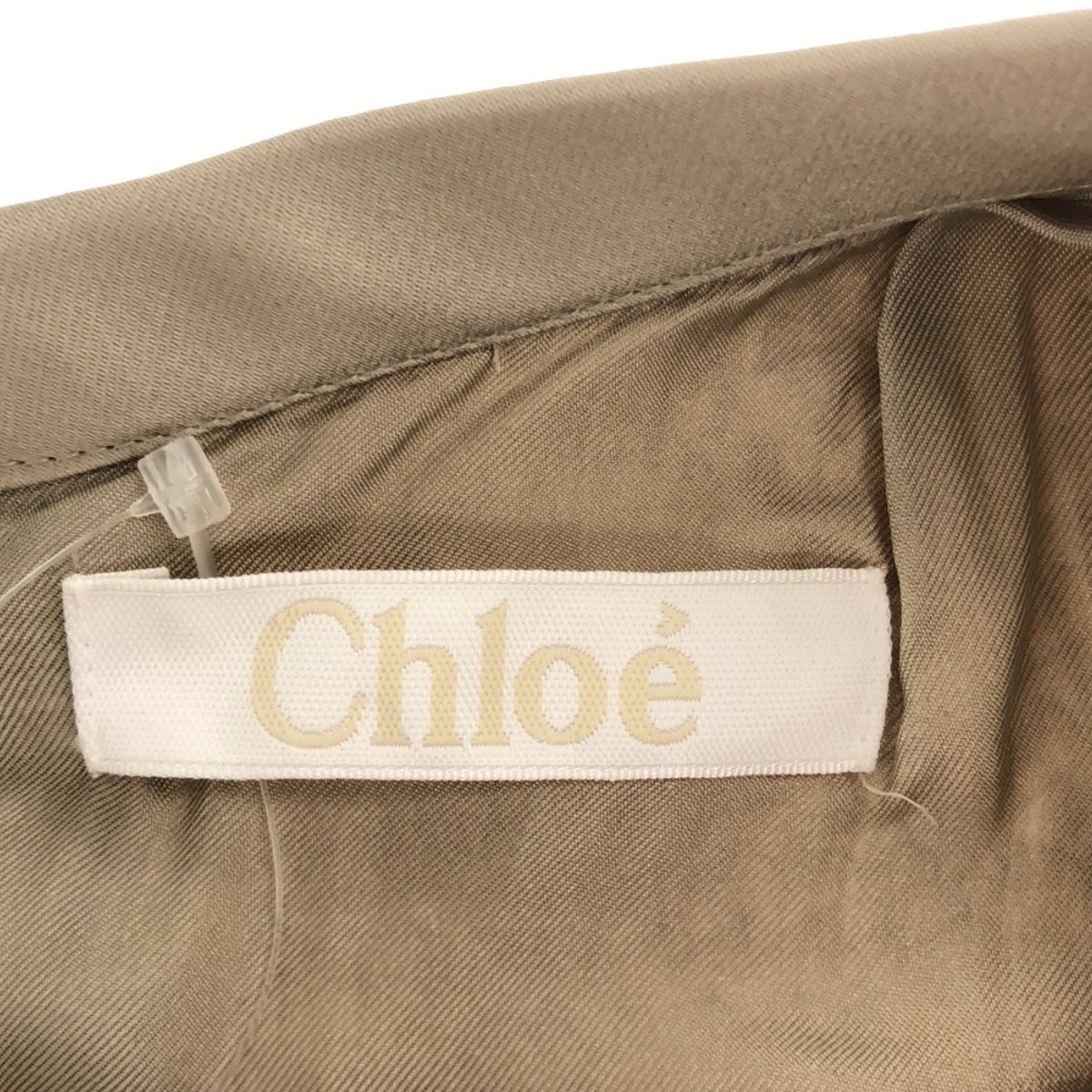 Chloe クロエ スパンコール ノースリーブワンピース ベージュ 36