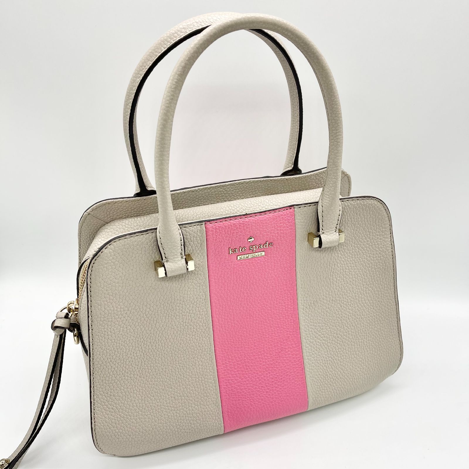 kate spade ケイトスペード バイカラー レザー 2WAY ハンドバッグ 