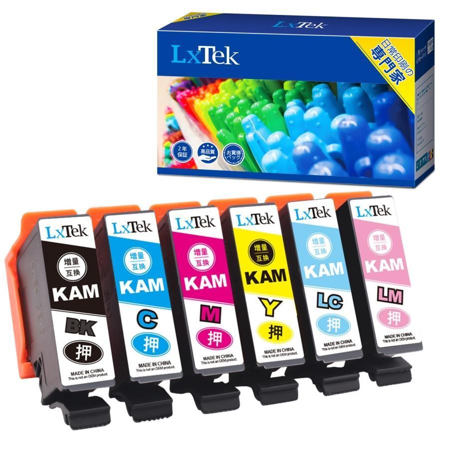 全国無料，本物保証 LxTek KAM-6CL-L 互換インクカートリッジ エプソン(Epson)用 KAM カメ インク 6色セット 大容量/説明書付/個包装 EP- インクカートリッジ・詰め替えインク