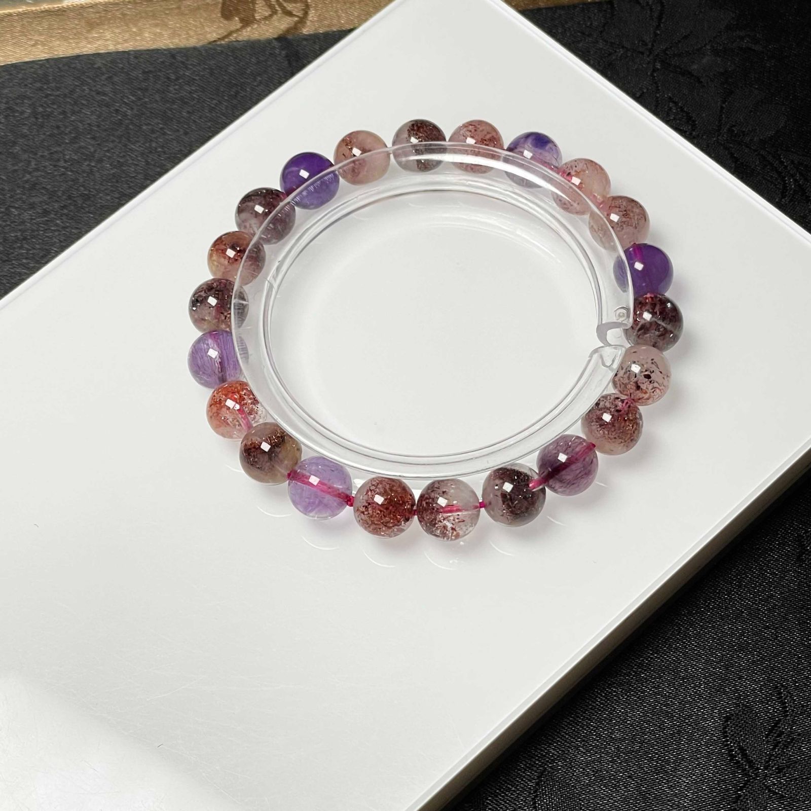 天然美品☆【極満針スーパーセブン】☆ブレスレット 天然石B 8.3-8.8mm 