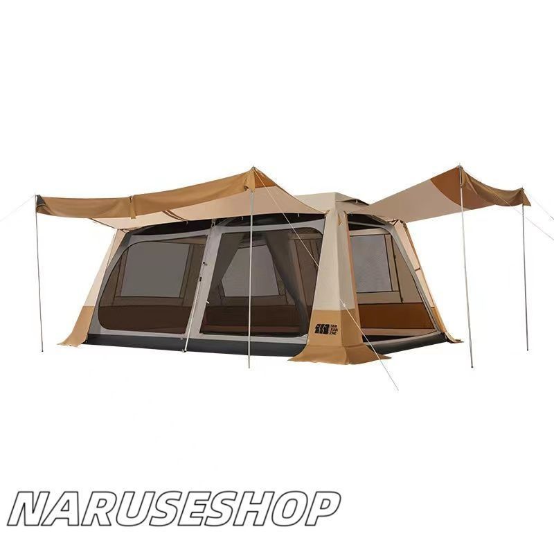 ツールームテント 6人用 大型 ドーム型テント ファミリーテント 6人用 8人用 12人用 設営簡単 二重層 防風防水 折りたたみ UVカット キャンプ用品 大好評☆ツールームテント 6人用 大型 ドーム型テント ファミリー