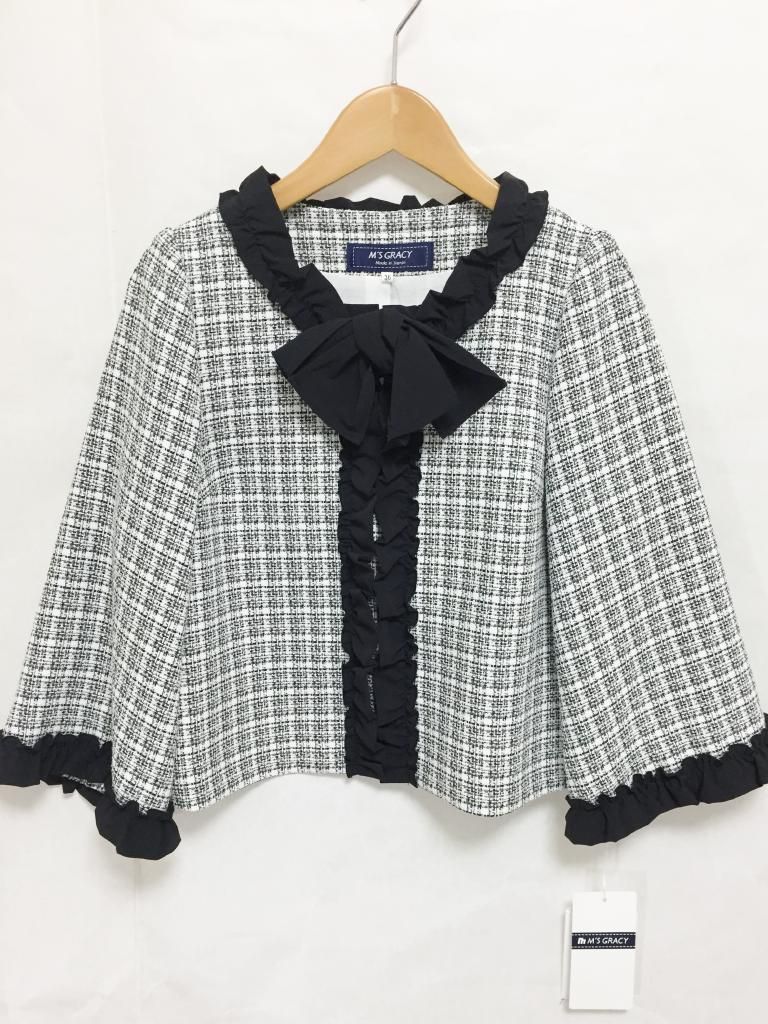 エムズグレイシーリボンツイードジャケット 新品】M'S GRACY エムズグレイシー ジャケット リボン ツイード