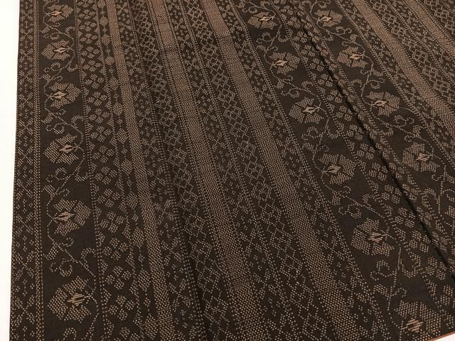 平和屋着物●上質な紬　花唐草間道　正絹　逸品　BAAU0171gt 平和屋着物○上質な紬 花唐草間道 正絹 逸品 BAAU0171gt - メルカリ