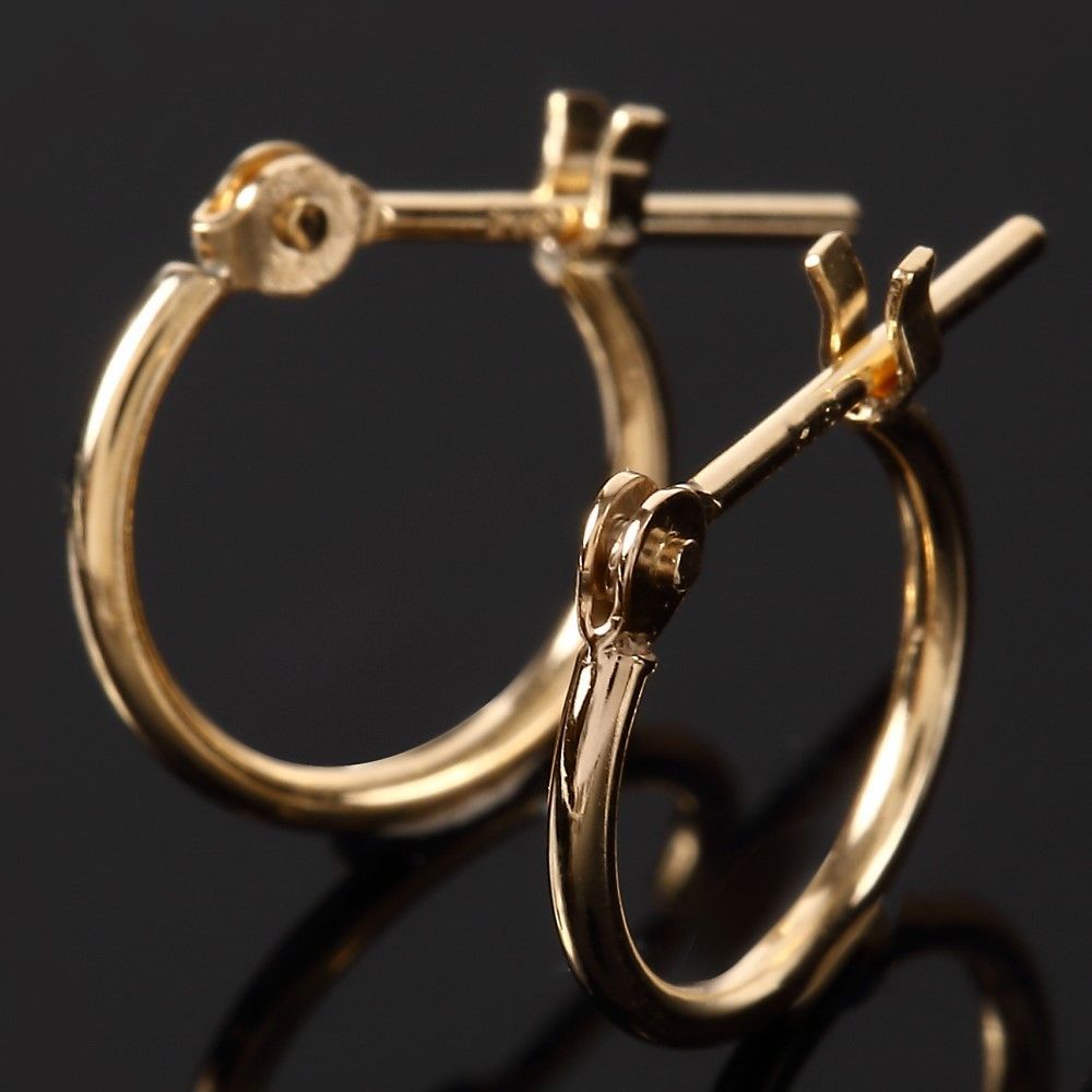 18金【10×13mm 月甲フープピアス】イエローゴールド K18刻印入 新品！ 地金＊18金【10×13mm 月甲フープピアス】Yゴールド K18刻印入 日本製