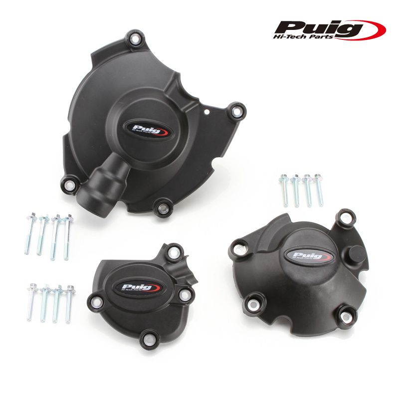 Puig 21518N ENGINE COVER TRACK FOR CHAMPIONSHIP [BLACK] YAMAHA YZF-R1 (15-24) YAMAHA YZF-R1M (16-24) プーチ エンジン ケ－スカバ－ FIM承認タイプ