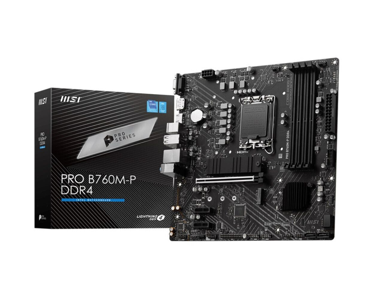 MSI PRO B760M-P DDR4 mATX マザーボード 4x DDR4128GB 1x PCI-E x 16 2x PCI-E x