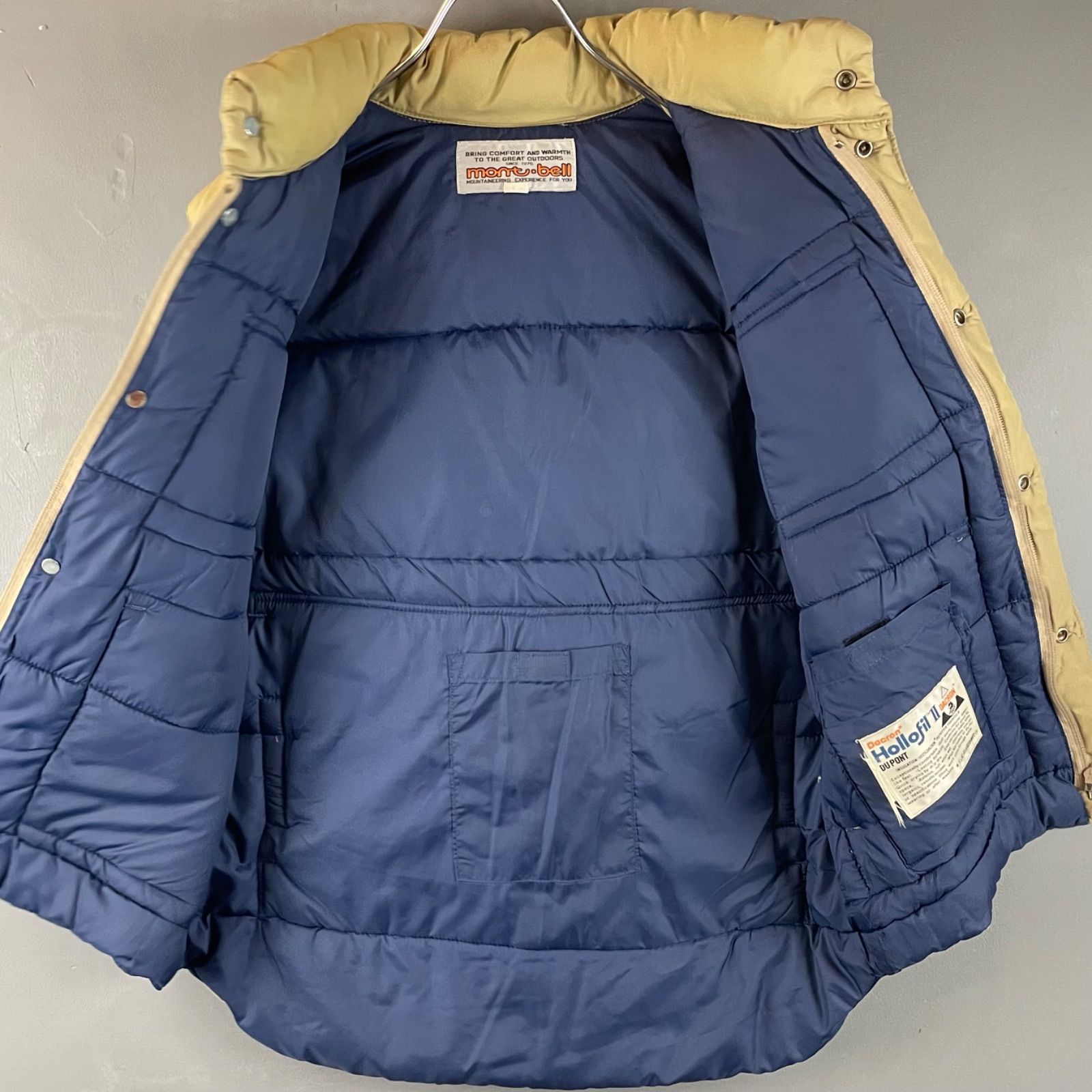 70s 80s Vintage mont-bell Dacron Hollo Fil Down Vest ヴィンテージ モンベル ダクロン 中綿 ダウン ベスト ベージュ L - メルカリ