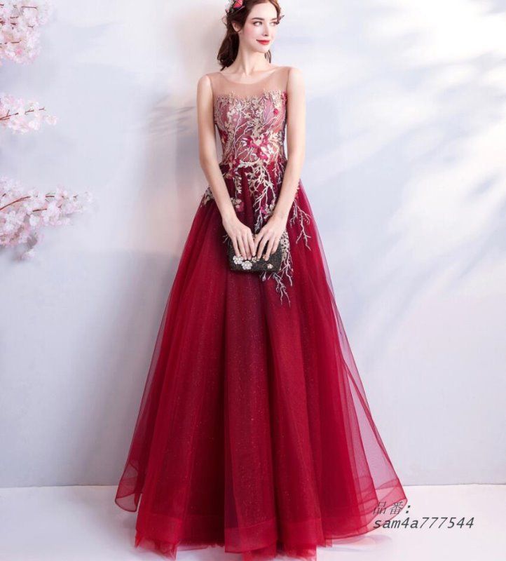 ロングドレス 演奏会用 パーティードレス 結婚式 ドレス ステージドレス 成人式 発表会 大きいサイズ ピアノ コー合唱衣装 マキシ丈 20代30代40代 am4a777544