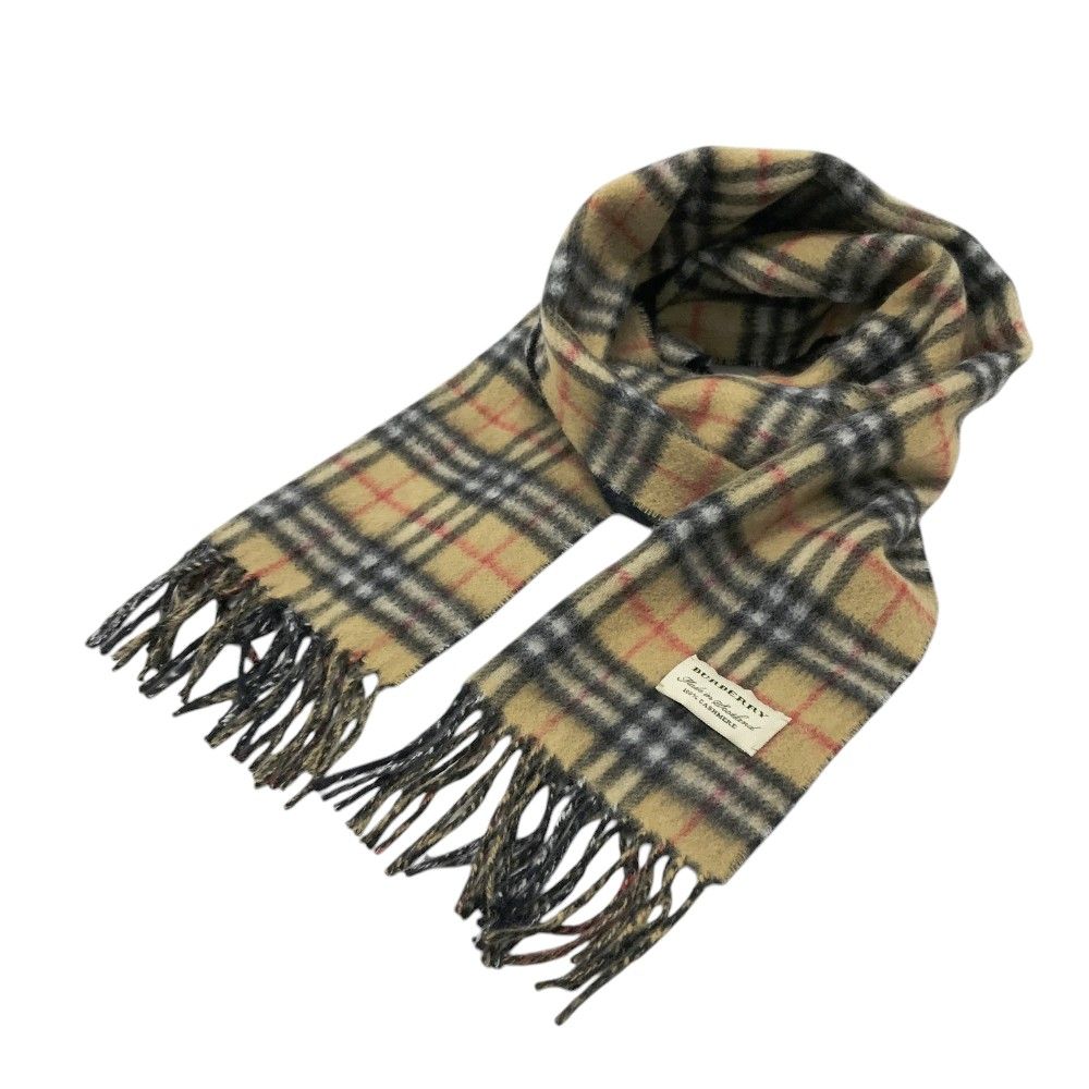 BURBERRY バーバリー カシミヤ マフラー ノバチェック柄 ブラウン系