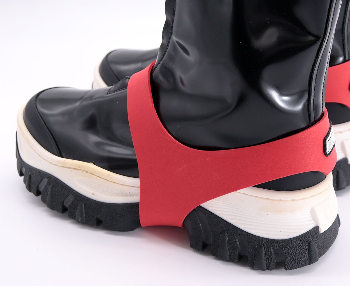 新品未使用　MSGM ブーツ 未使用品 MSGM エムエスジーエム 39 ブラック×ホワイト×レッド