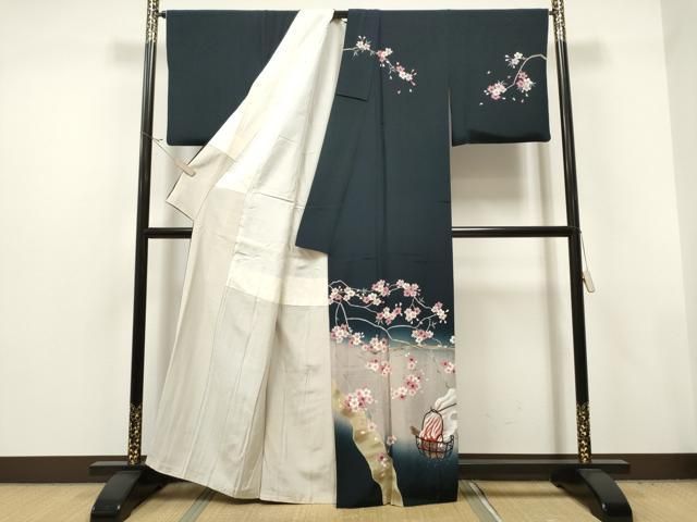 平和屋着物○アンティーク 大正ロマン 小振袖 枝花文 暈し染め 正絹  