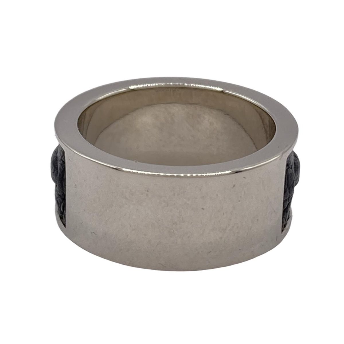 FENDI(フェンディ) リング美品 セレリアリング レザー シルバー×黒  