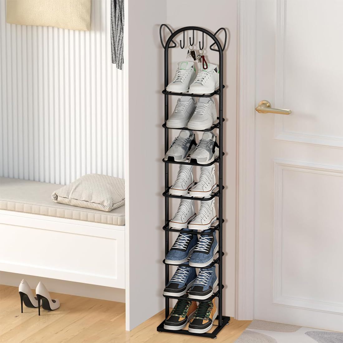 玄関収納 シューズラック8段 下駄箱 オープンラック シェルフ収納