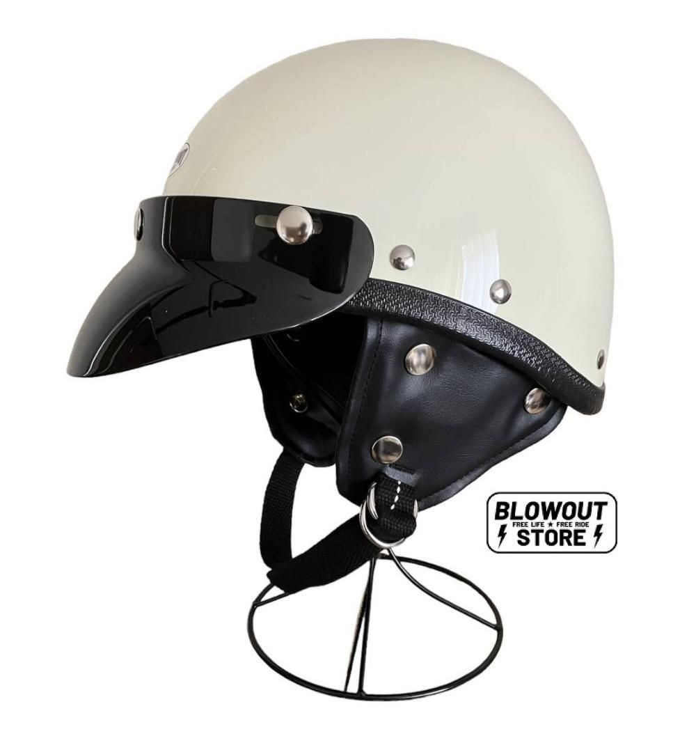 【超激得新品】ハーレーハーフヘルメット ポリスヘルメッDOT認証 -艶消し黒 セキュリティ・セーフティ