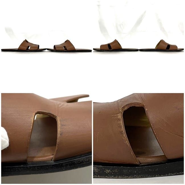 エルメス イズミール サンダル ブラウン HC 041141ZH 2304 - メルカリ 