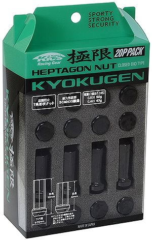 協永産業/KYO-EI 極限ナット ブラック M12×P1.25 7角形ヘプタゴンナット HPF3B4