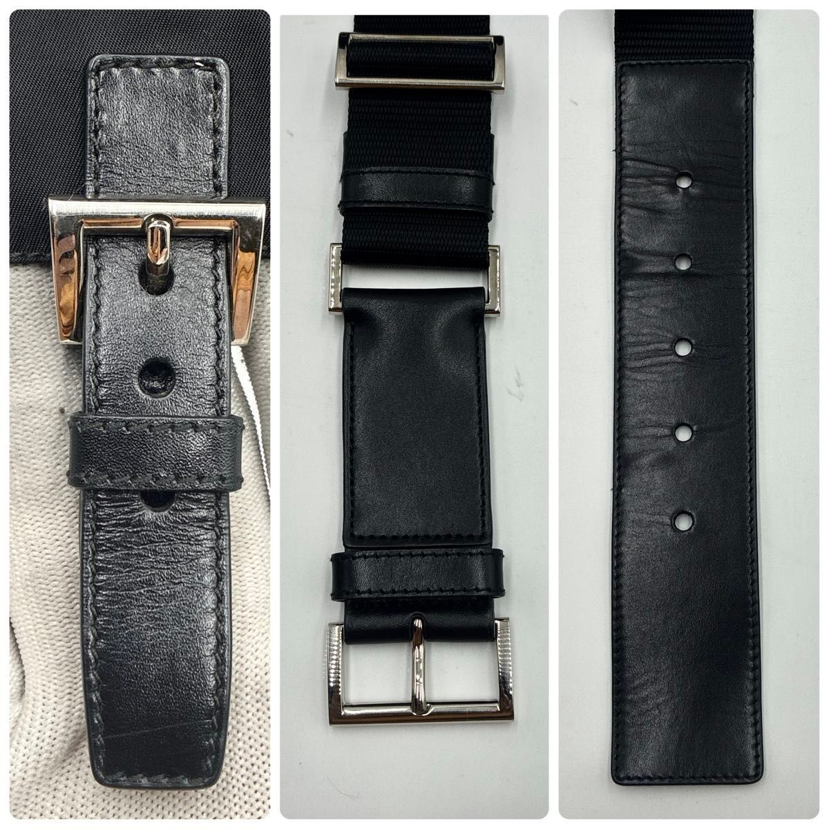 極美品 PRADA プラダ ボディバッグ ウエストポーチ 三角プレート