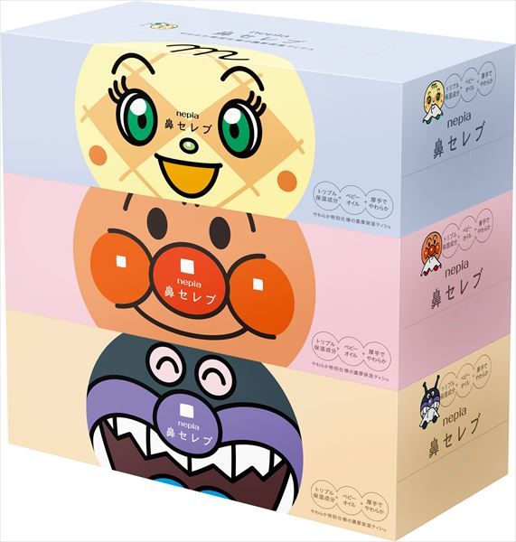 まとめ買い-10点セット ネピア アンパンマン鼻セレブティシュ３６０枚 １８０組 ３コパック 王子ネピア ティッシュ