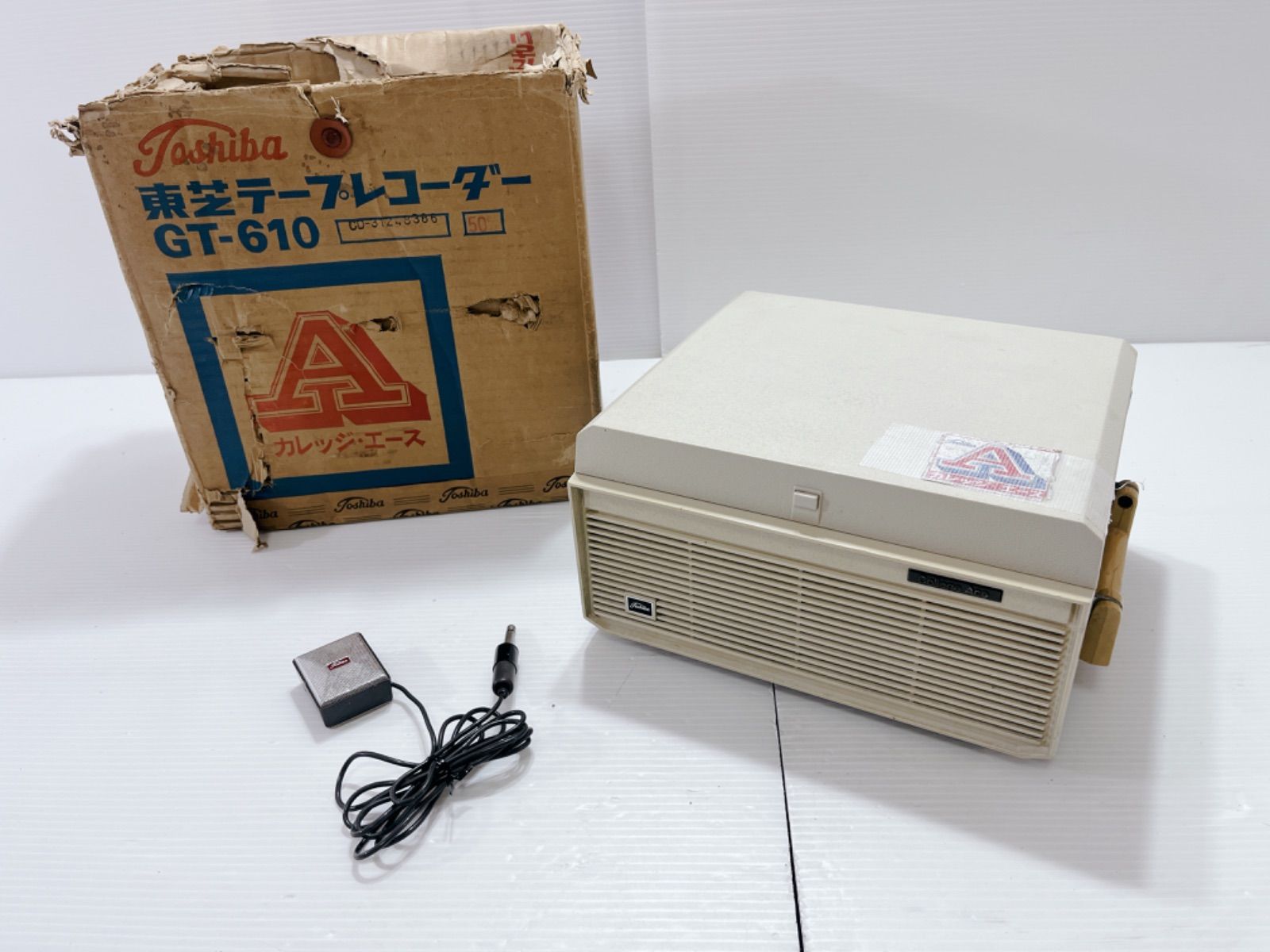 激レア 昭和レトロ 東芝 テープレコーダー ガレッジ・エース GT-610 昭和の名曲 テープ付き！ アンティーク - メルカリ